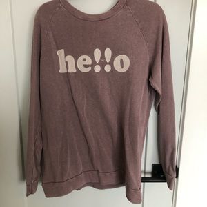 Distressed graphic pullover